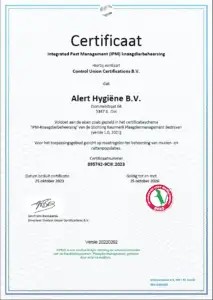 Alert Hygiëne IPM Certificaat